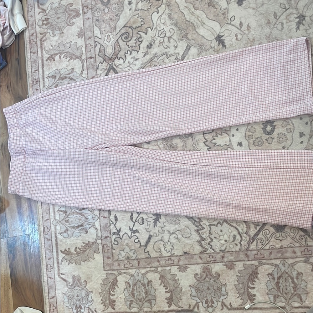 SHEIN Pink Plaid Women's Pants